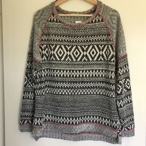 Le Lis Margarie Textured Raglan Knit Top, sz Large